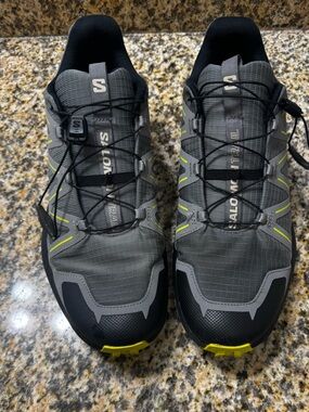 Salomon Gray and Yellow Trail Running Shoes